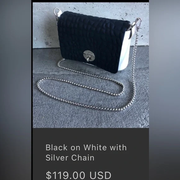 MOOST BAG Limited Edition Black Flap with Winter White Bottom & Chain Strap NWT - Picture 11 of 12